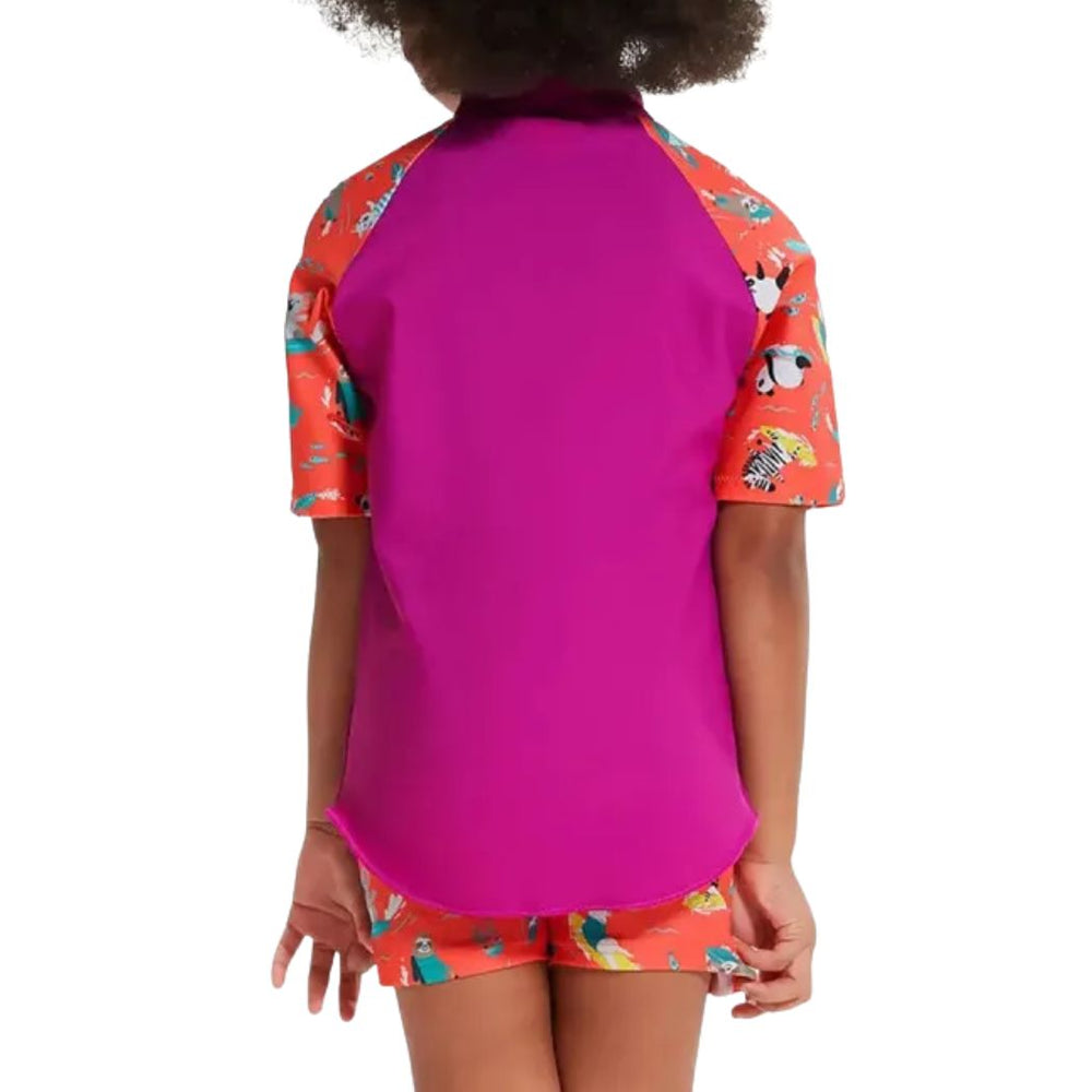 Speedo Girls Digital Short Sleeve Rashie Set