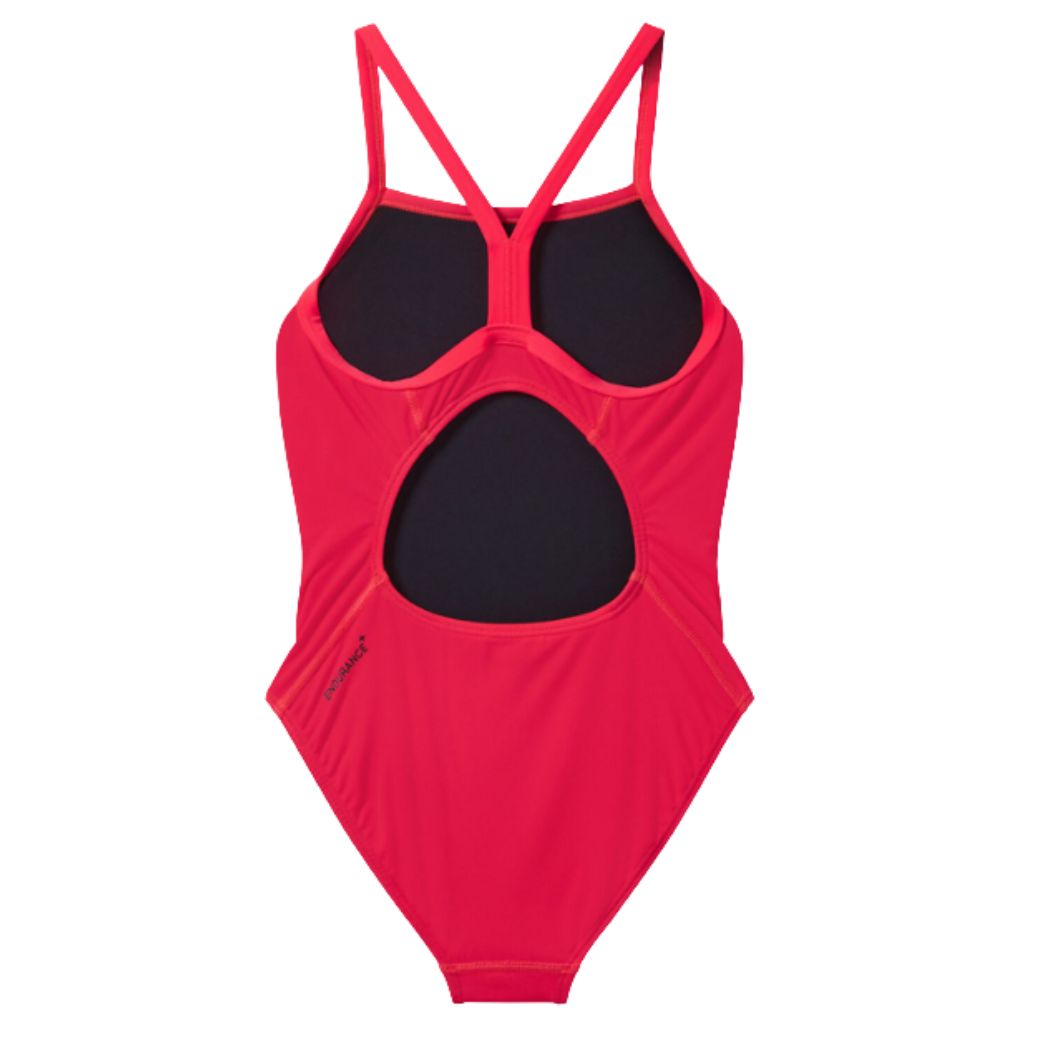 Speedo Girls Endurance+ Logo Thinstrap One Piece Post It Pink