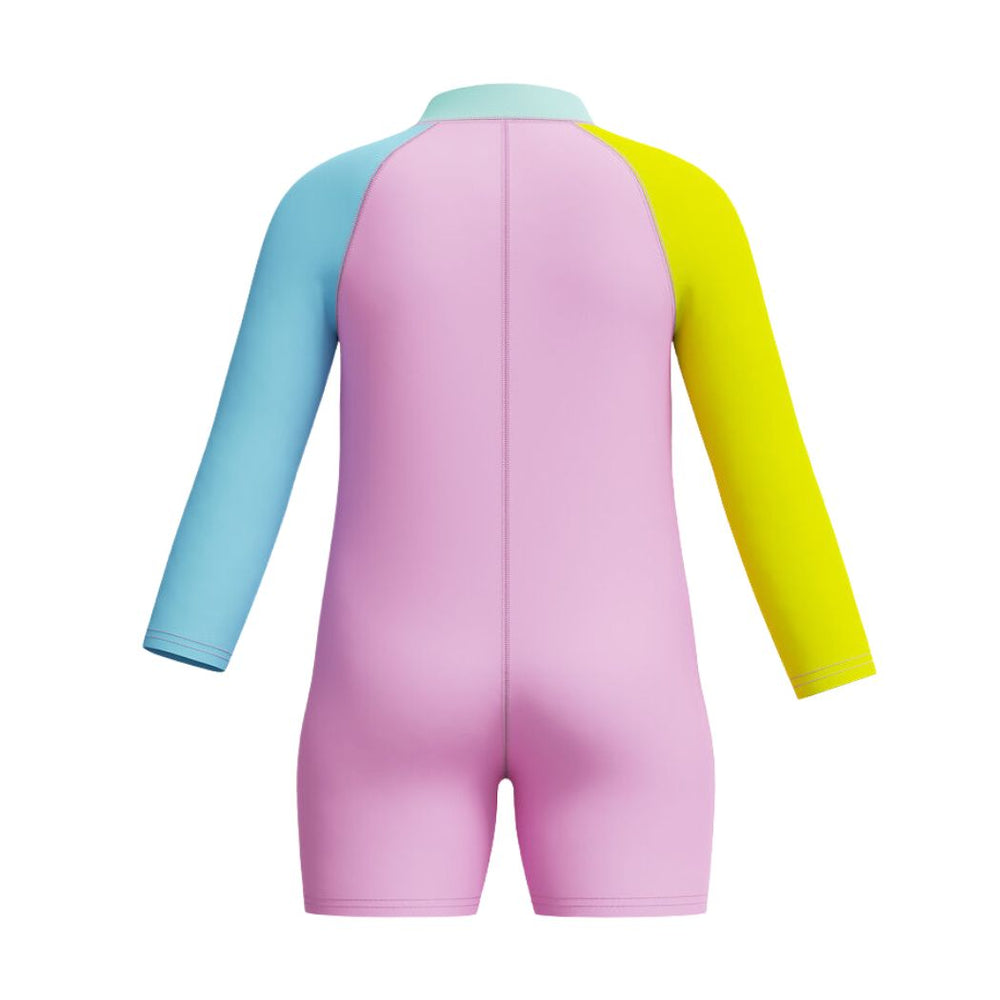 Speedo Girls Long Sleeve Zip Sunsuit Strawberry Crepe