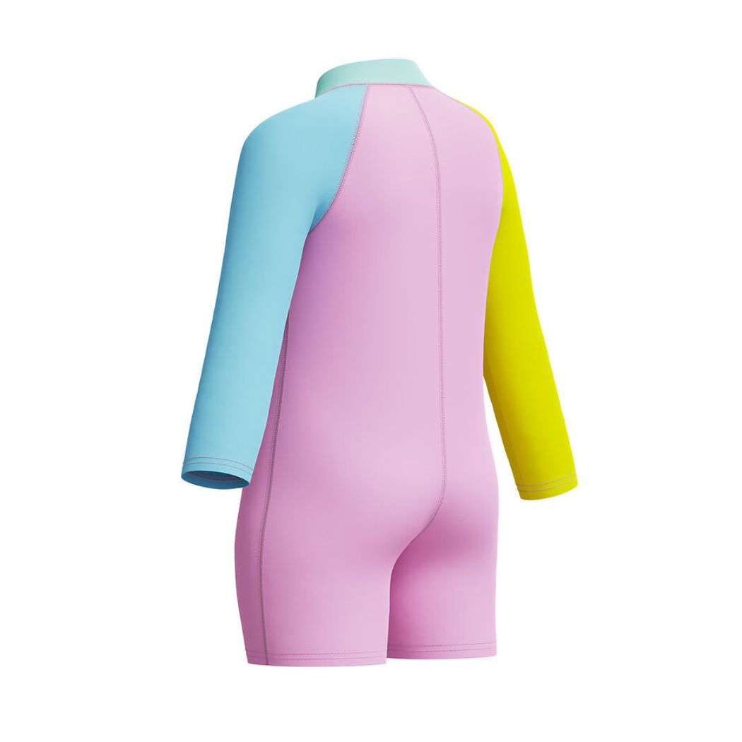 Speedo Girls Long Sleeve Zip Sunsuit Strawberry Crepe