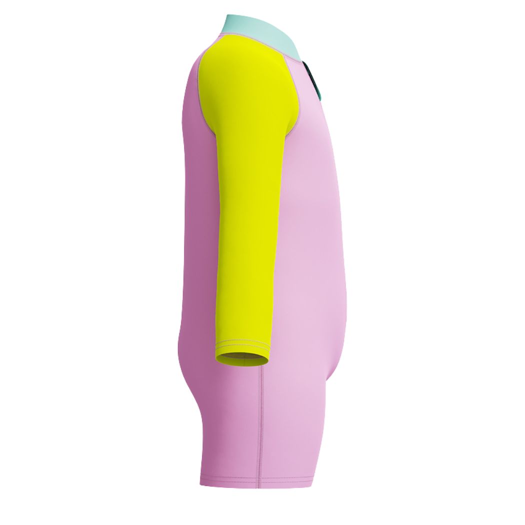 Speedo Girls Long Sleeve Zip Sunsuit Strawberry Crepe