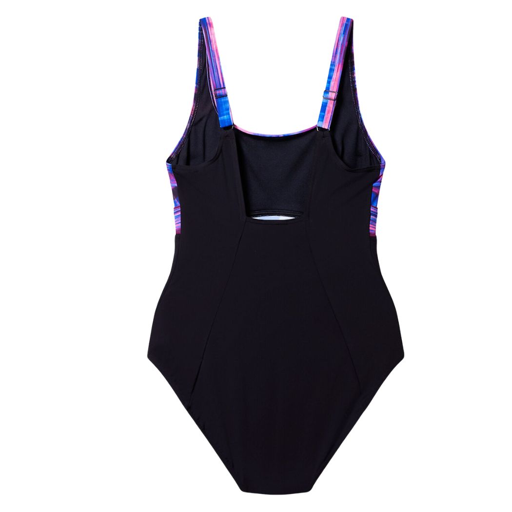 Speedo Print Contour Eclipse Swimsuit Black