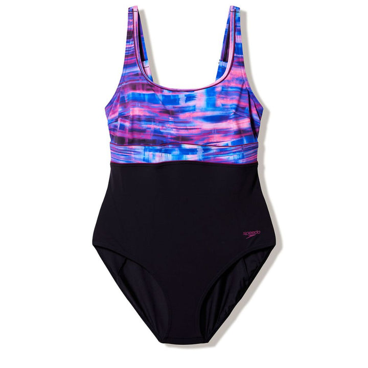 Speedo Print Contour Eclipse Swimsuit Black