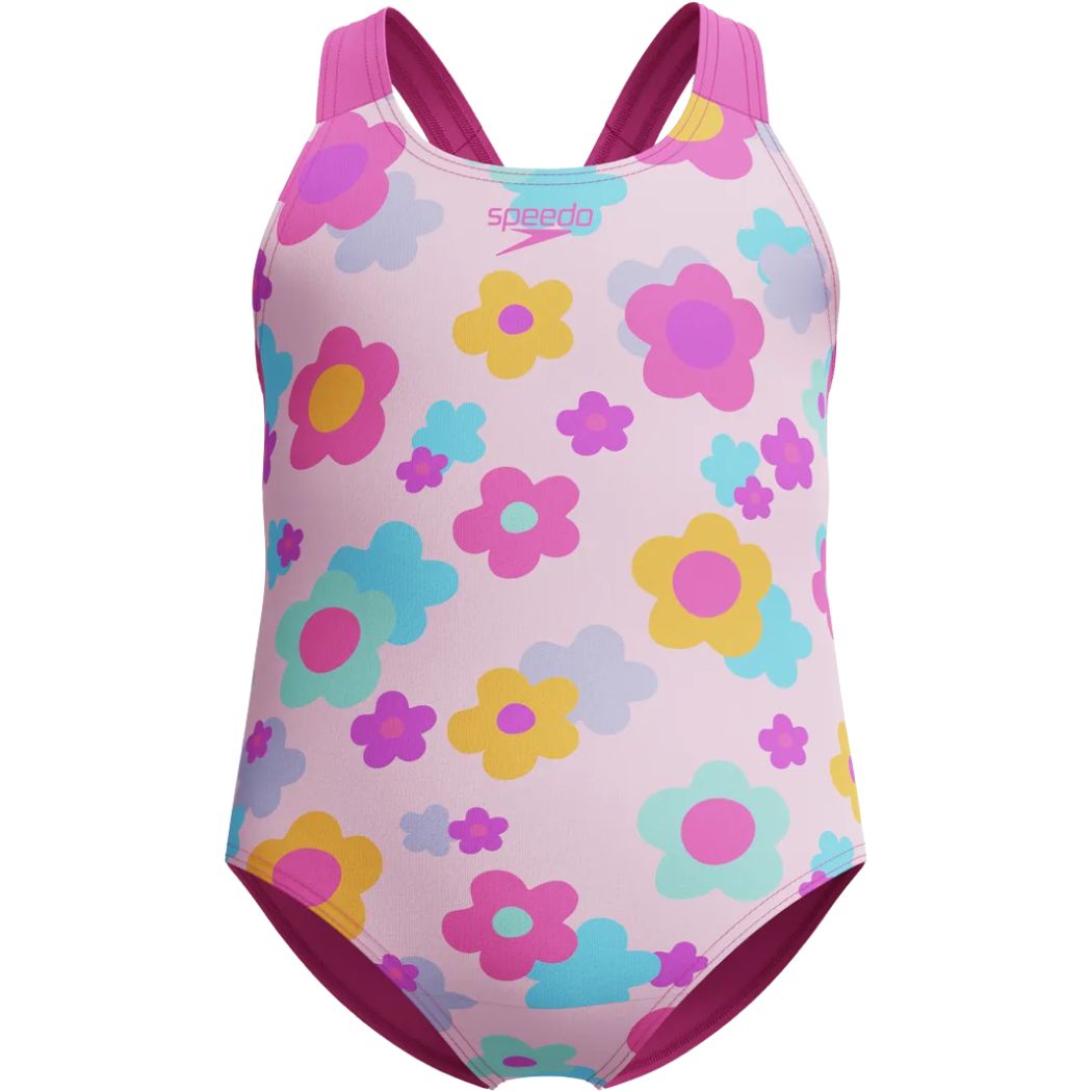 Speedo Toddler Racerback One Piece Print Neon Flamingo