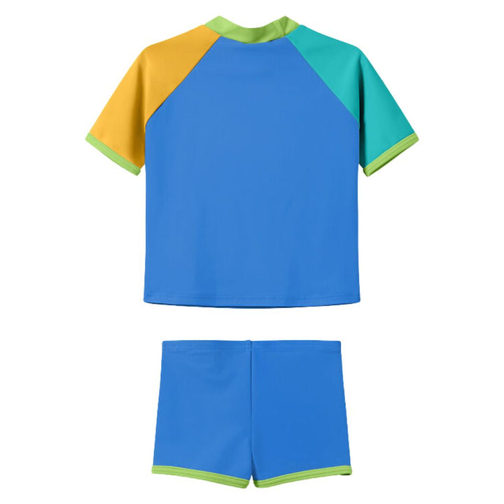 Speedo Toddler Unisex Short Sleeve Rash Guard Set Blue Green