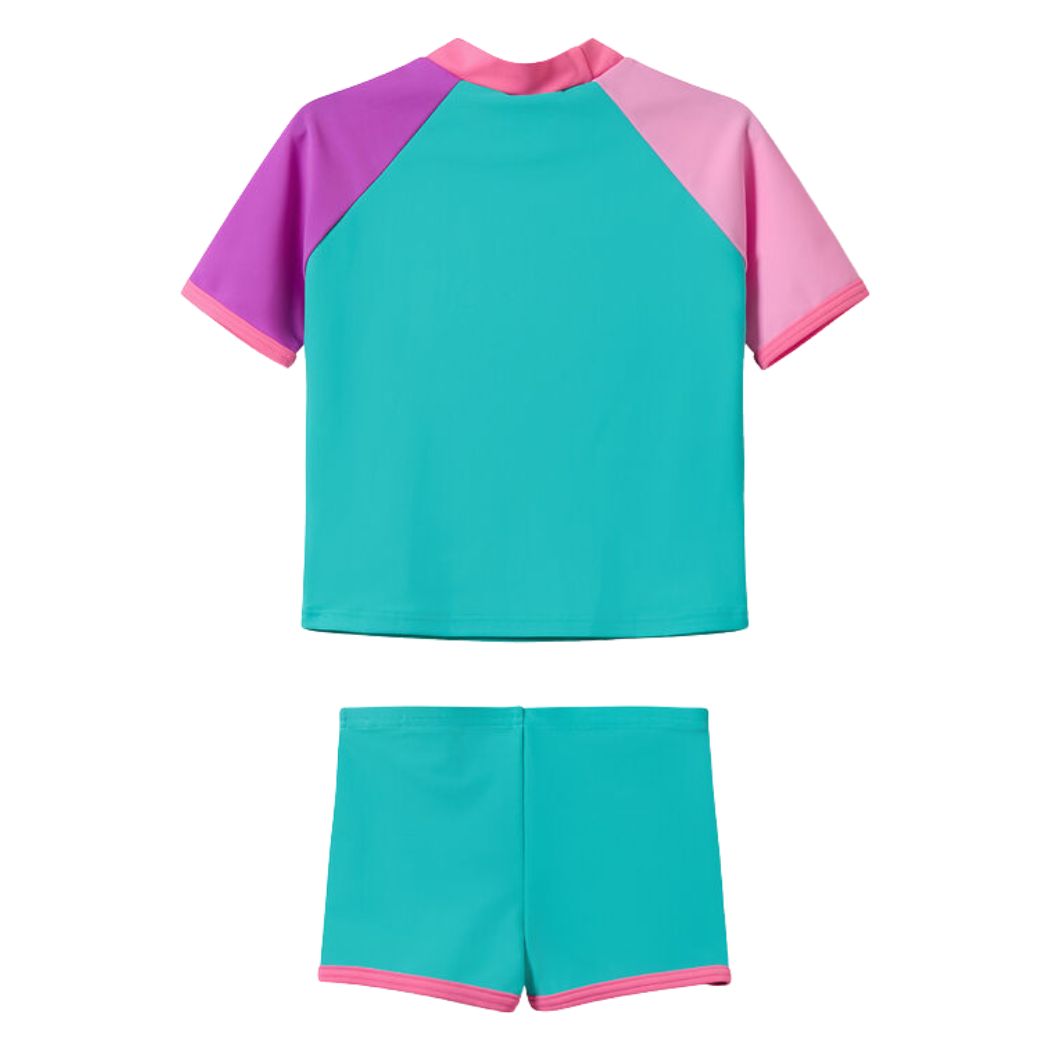 Speedo Toddler Unisex Short Sleeve Rash Guard Set Turquoise