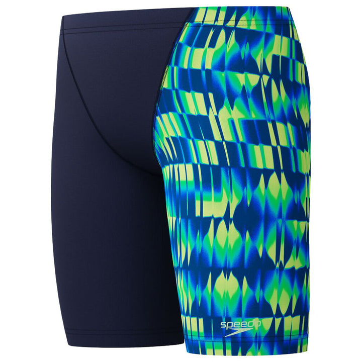 Speedo V Cut Print Jammer Boys Navy Green
