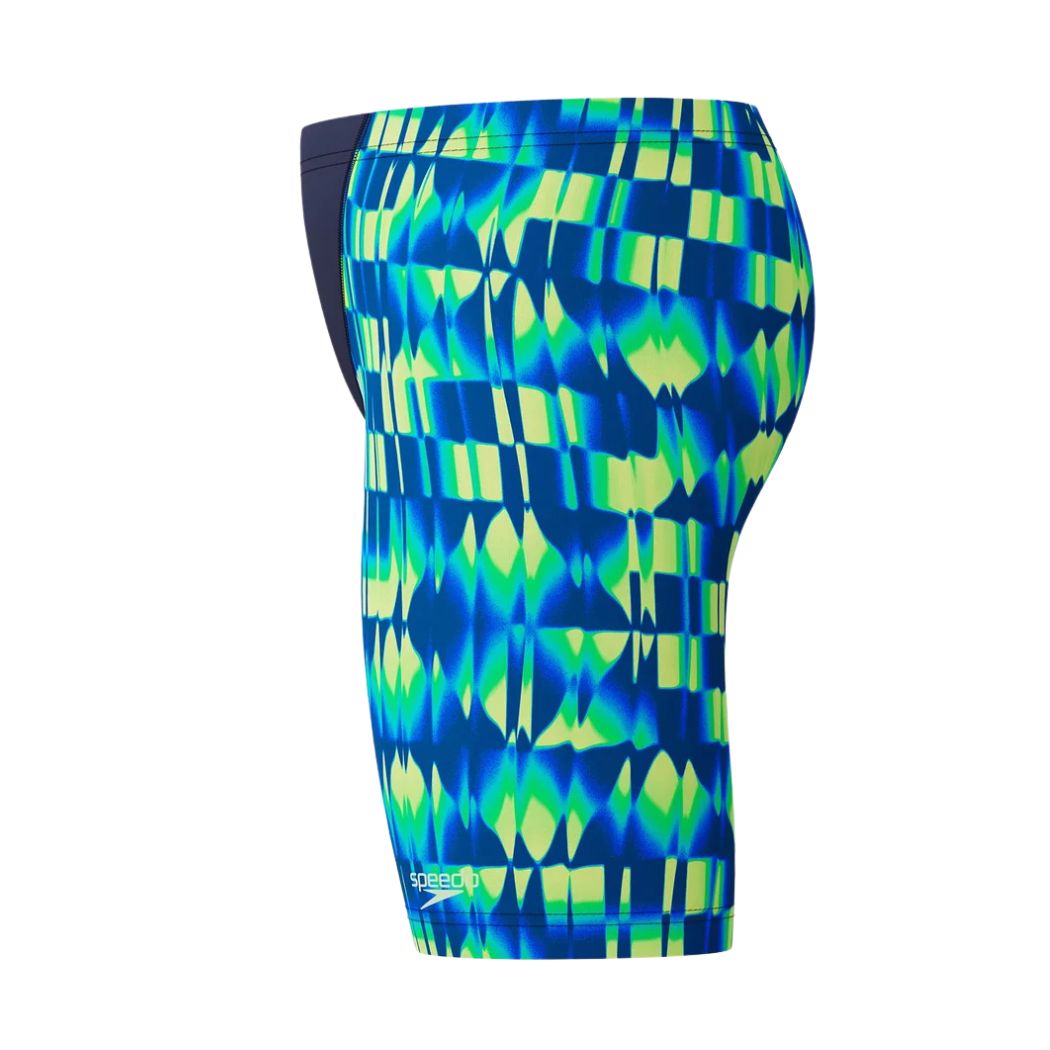 Speedo V Cut Print Jammer Boys Navy Green