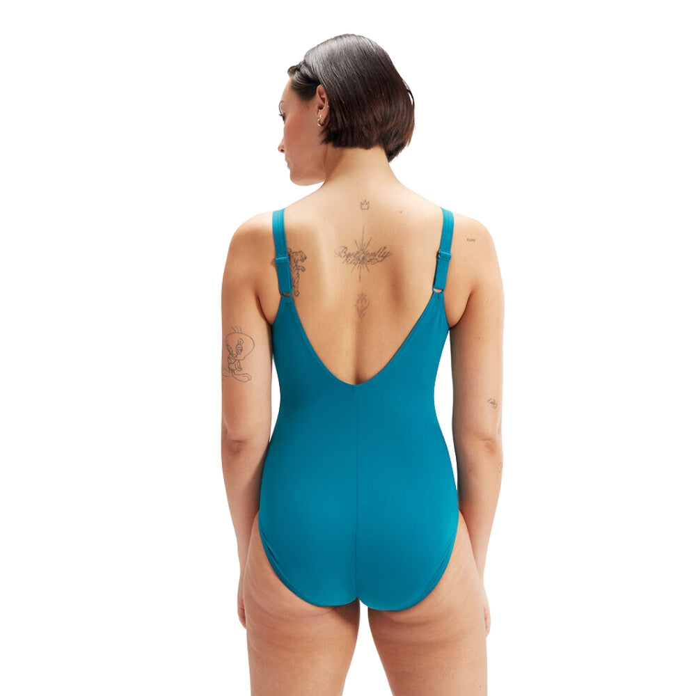 Speedo Womens Fitness V Neck 1pc Ocean Depths