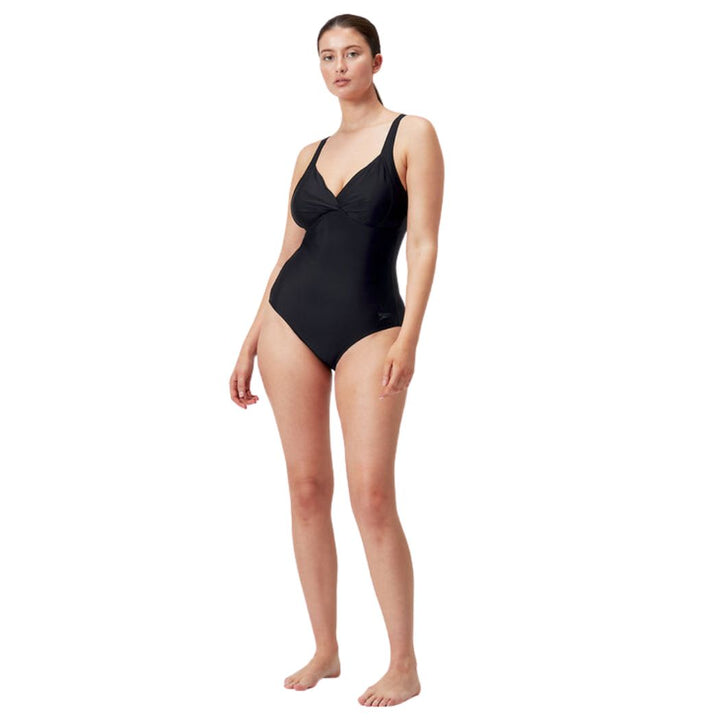 Speedo Womens Shaping Cross Knot One Piece Black