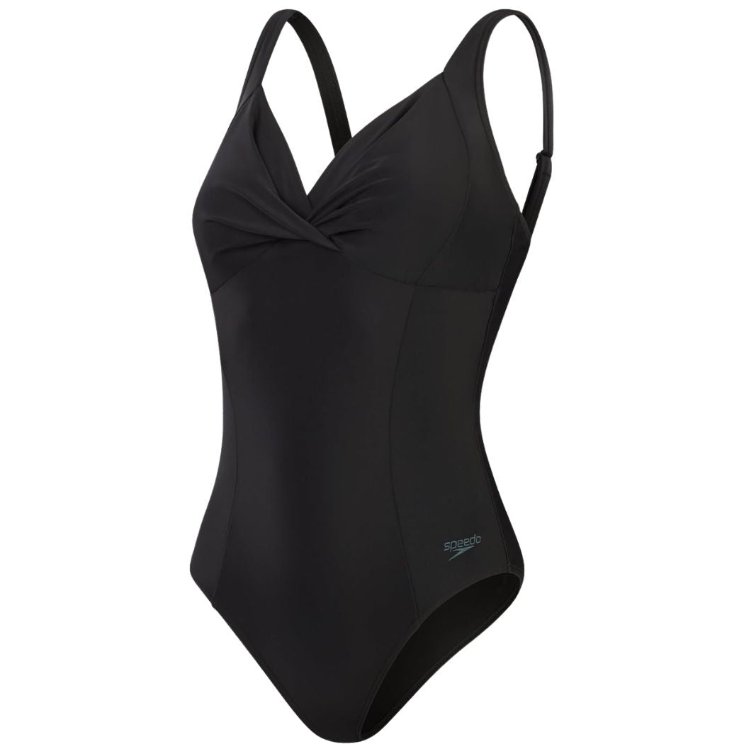 Speedo Womens Shaping Cross Knot One Piece Black