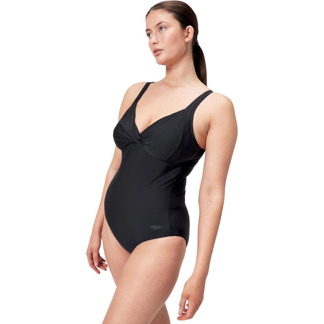 Speedo Womens Shaping Cross Knot One Piece Black