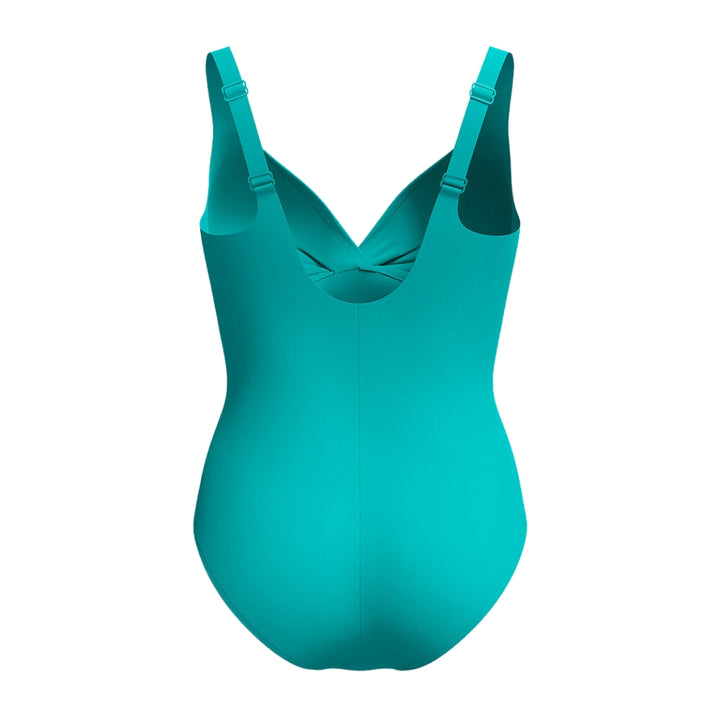 Speedo Womens Shaping Cross Knot One Piece Turquoise Gem