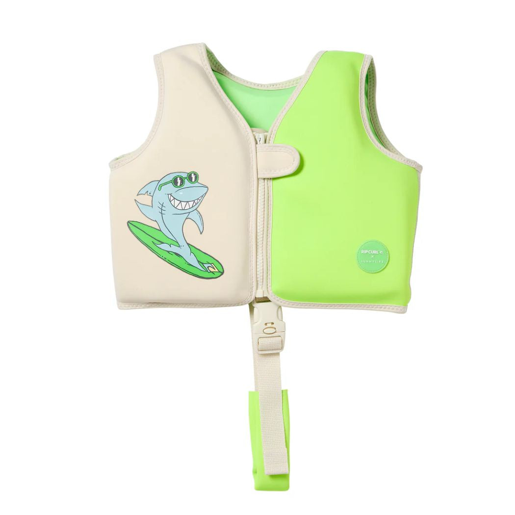 Sunnylife X Rip Curl Kids Swim Vest 2-3 Shred Shark