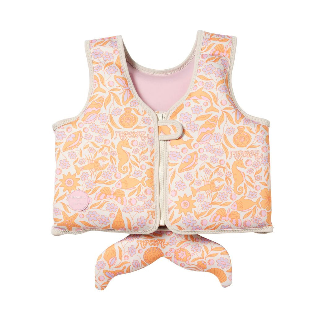 Sunnylife X Rip Curl Kids Swim Vest 3-6 Ocean Magic Pink 3D