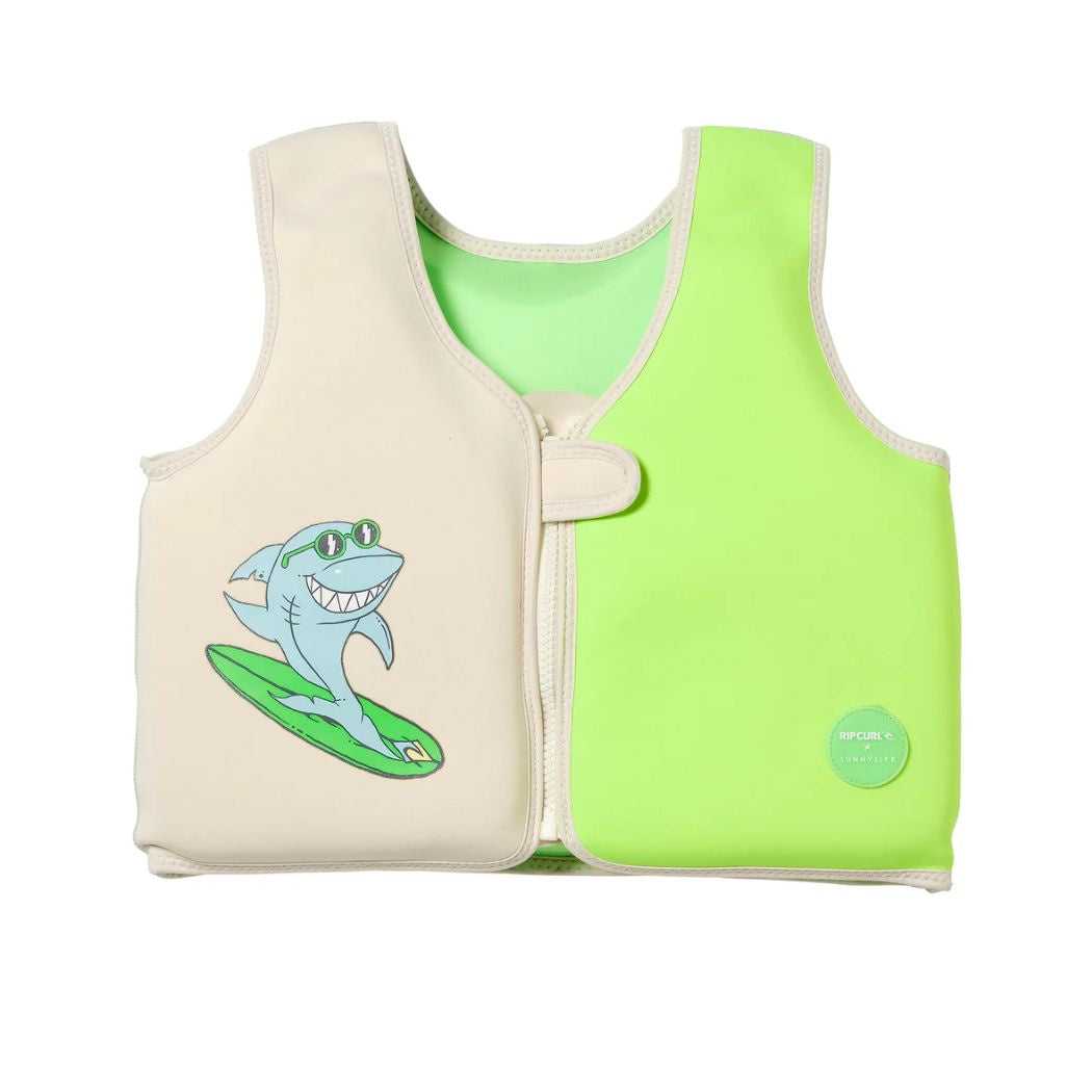 Sunnylife X Rip Curl Kids Swim Vest 3-6 Shred Shark 3D
