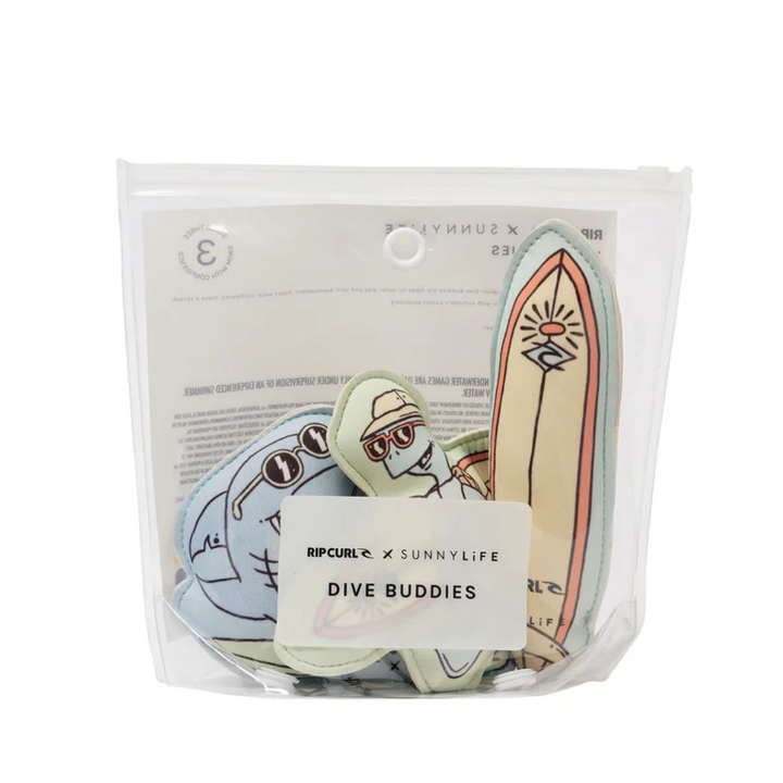 Sunnylife X Rip Curl Dive Buddies Shred Turtle Aqua Set of 3
