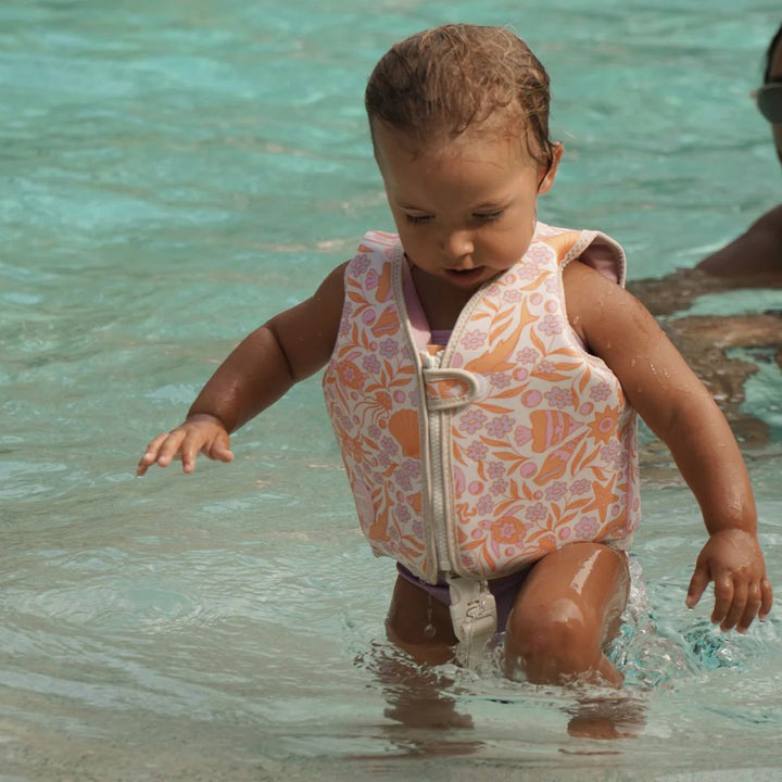 Sunnylife X Rip Curl Kids Swim Vest 1-2 Ocean Magic Pink 3D