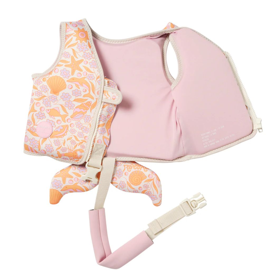 Sunnylife X Rip Curl Kids Swim Vest 1-2 Ocean Magic Pink 3D