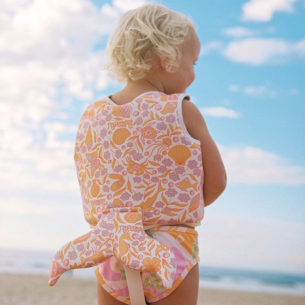 Sunnylife X Rip Curl Kids Swim Vest 2-3 Ocean Magic Pink 3D