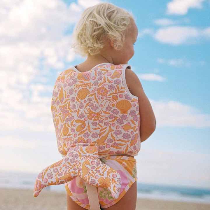 Sunnylife X Rip Curl Kids Swim Vest 2-3 Ocean Magic Pink 3D