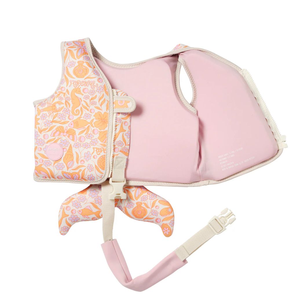 Sunnylife X Rip Curl Kids Swim Vest 2-3 Ocean Magic Pink 3D