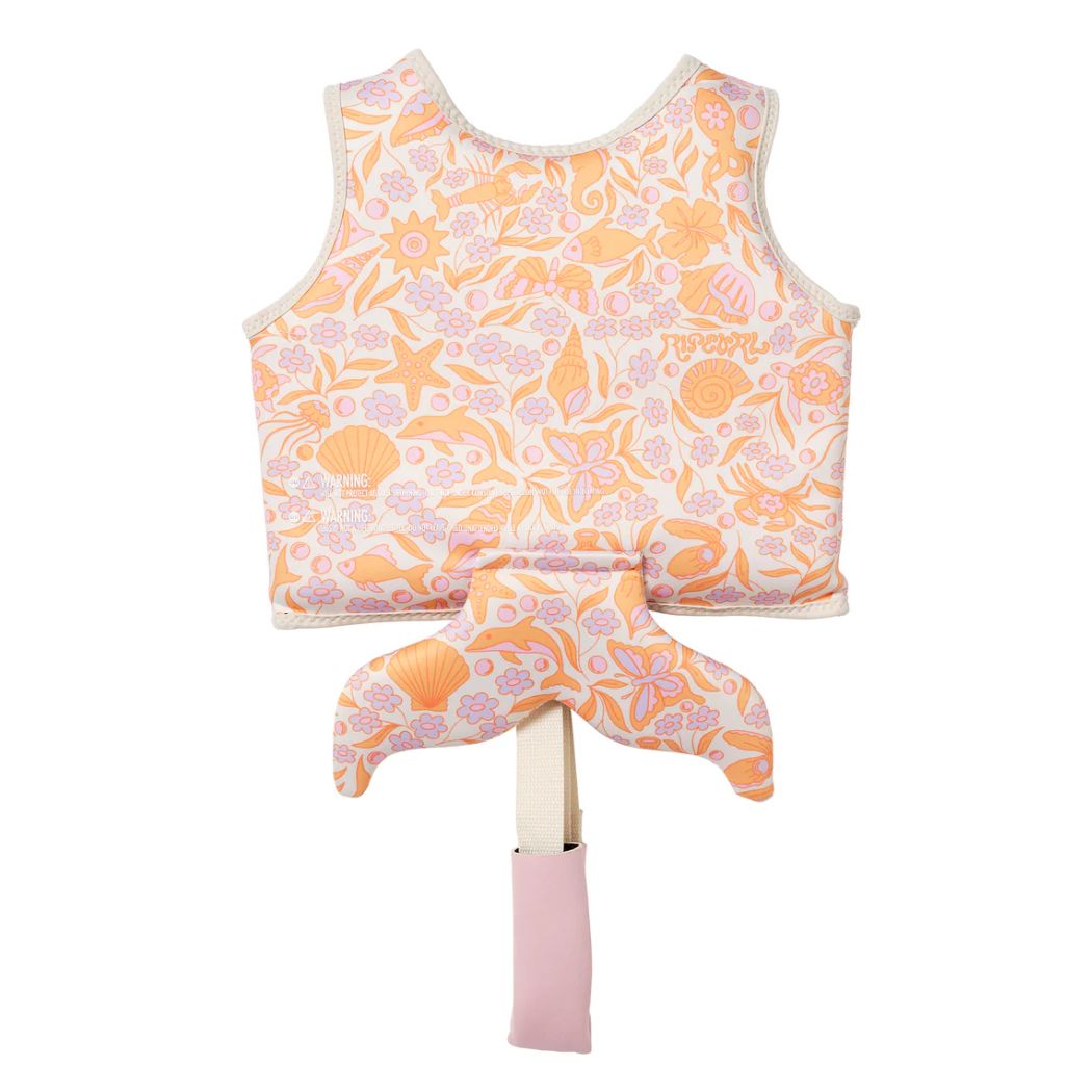 Sunnylife X Rip Curl Kids Swim Vest 3-6 Ocean Magic Pink 3D