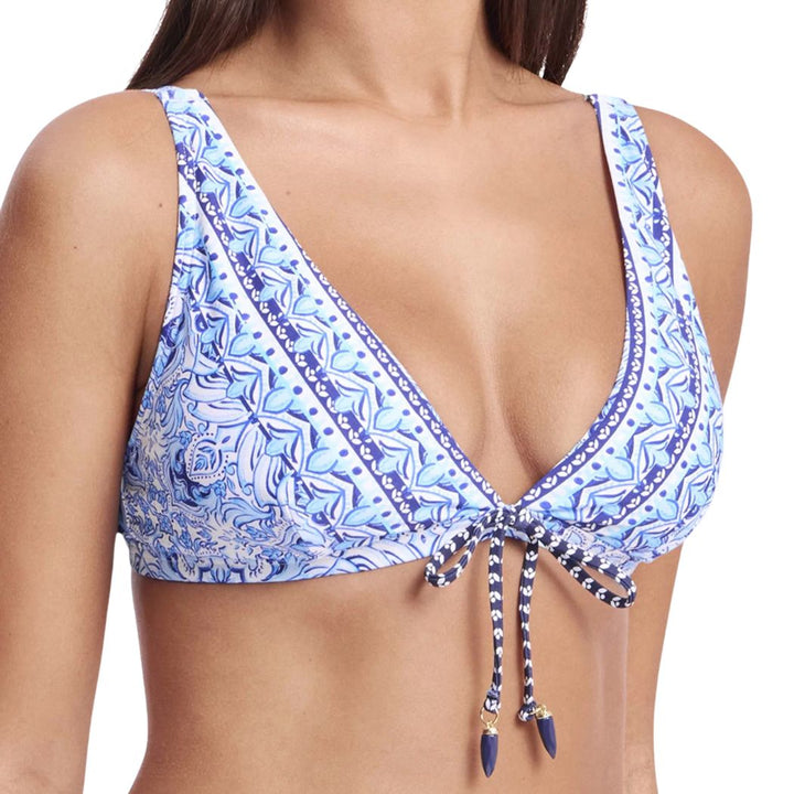 Sunseeker Cowboy Tie Front Bra Blue
