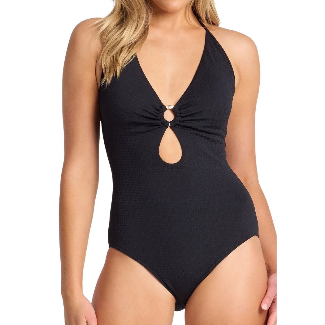 Sunseeker Pisces Double Ring One Piece Black