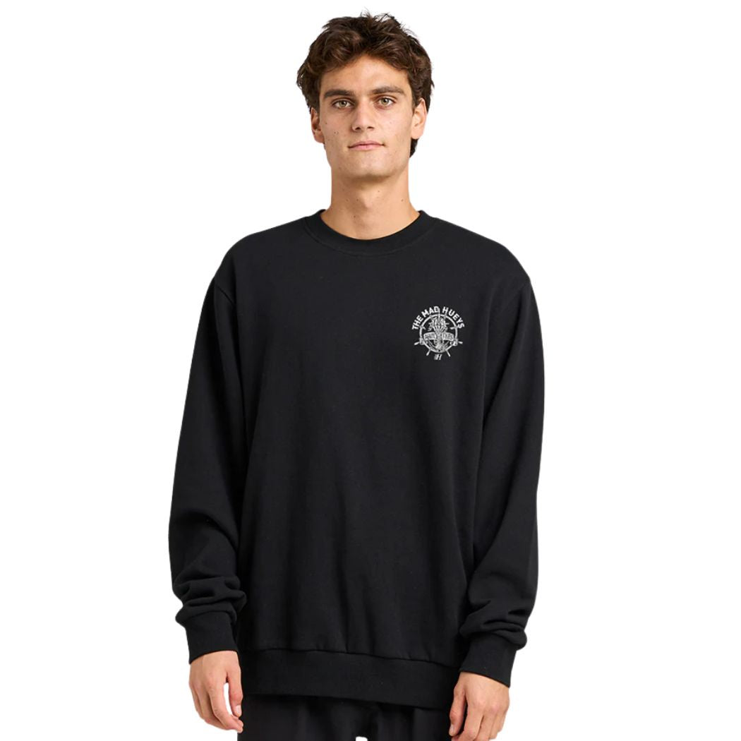 The Mad Hueys Chain Fkrs Crew Washed Black
