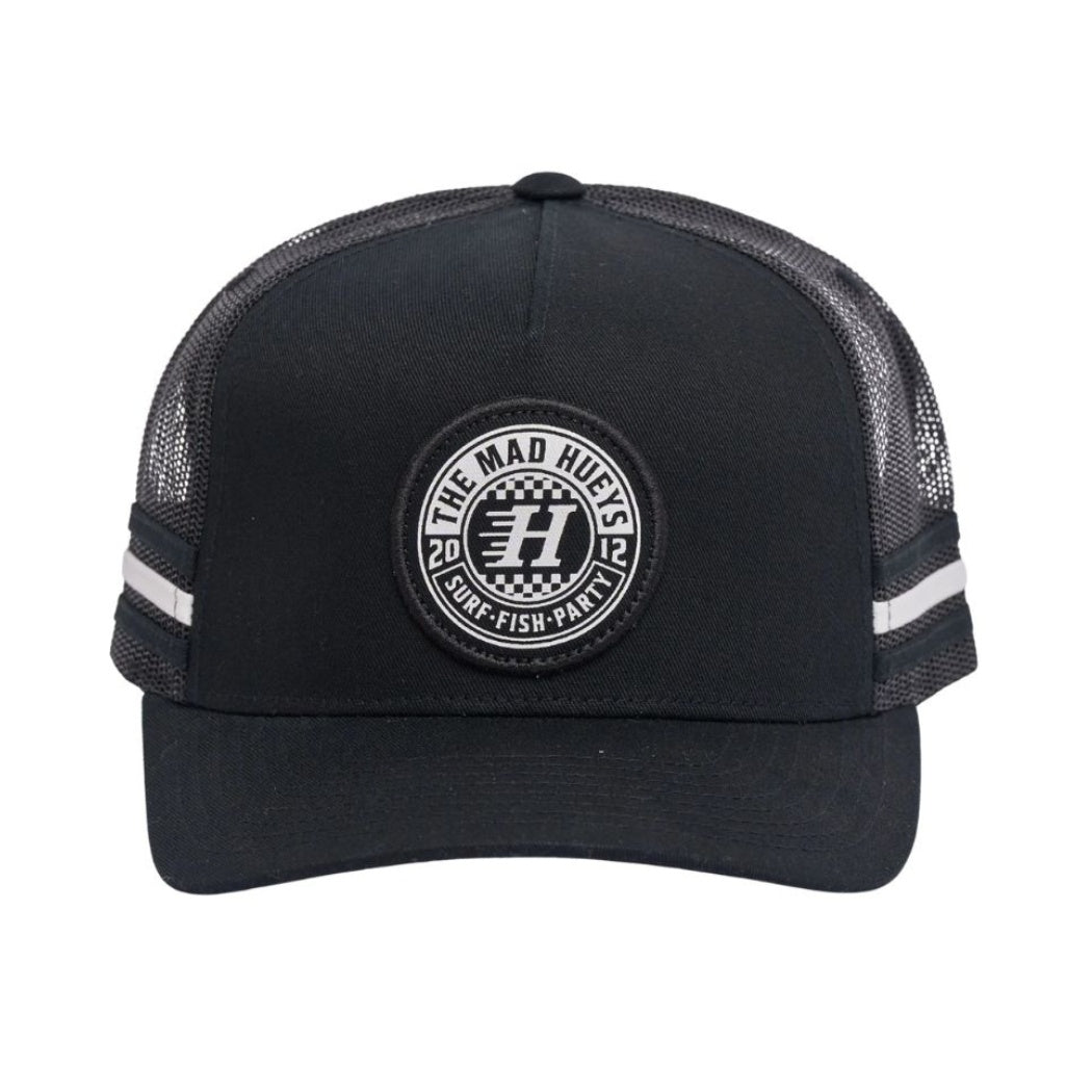 The Mad Hueys Checker Hueys Twill Trucker Black