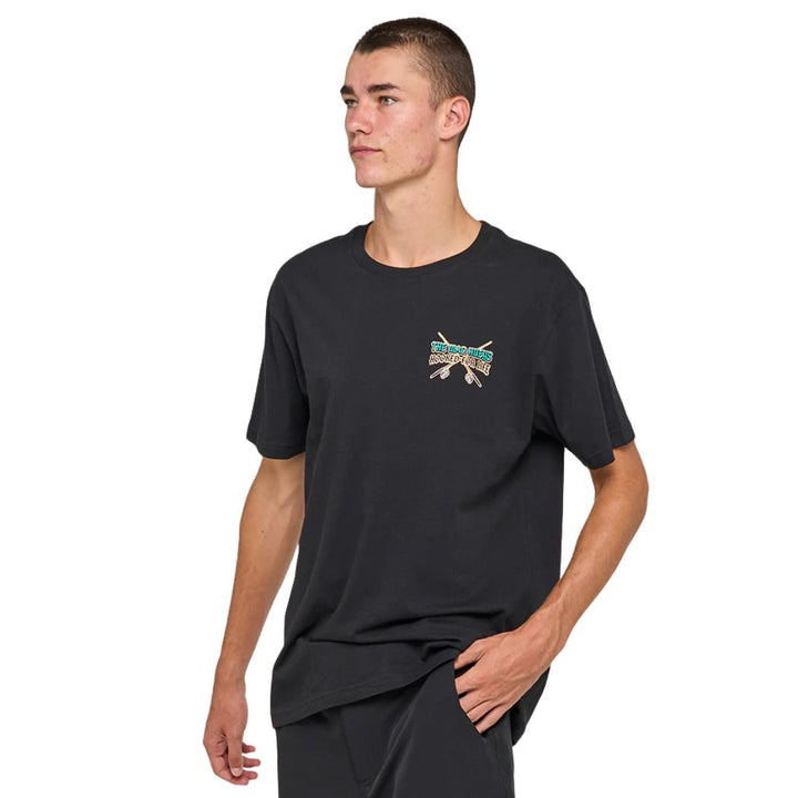 The Mad Hueys Frothin Hooked For Life Tee Black