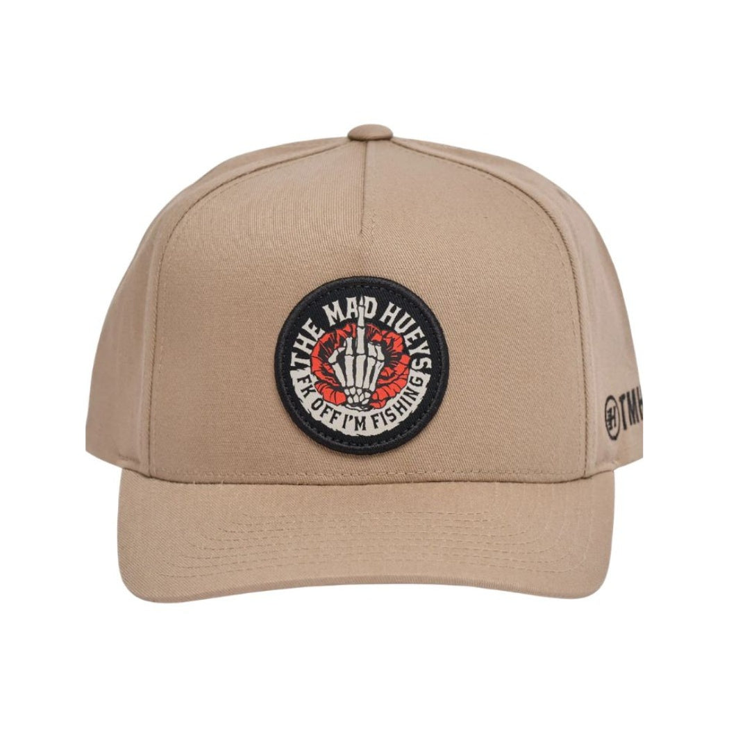 The Mad Hueys Shield Fk Off Twill Snapback Tan