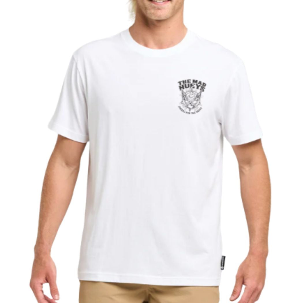 The Mad Hueys Ship Wheel Beers Tee White