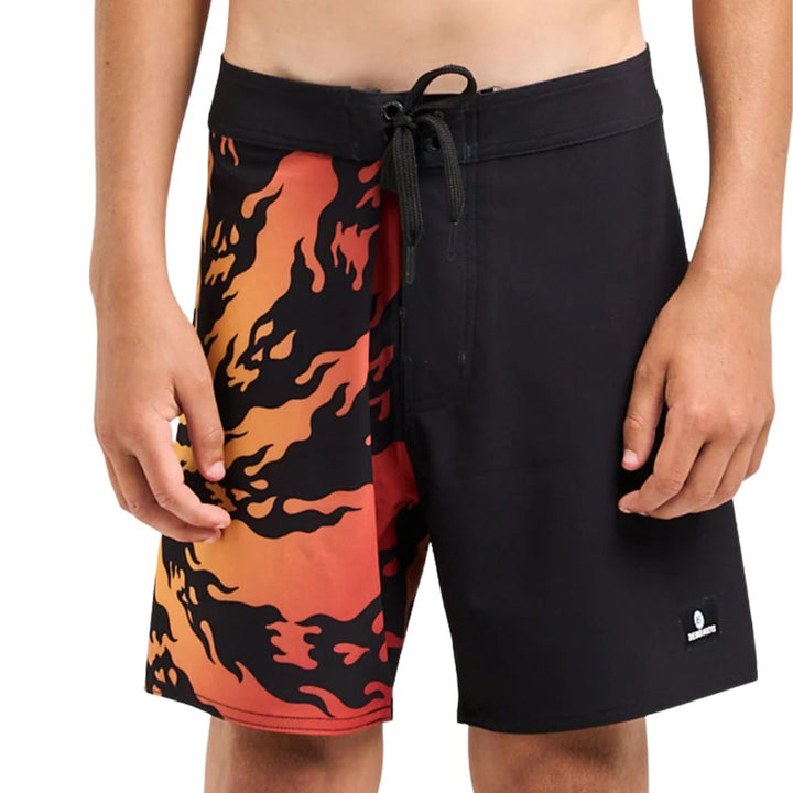 The Mad Hueys Skull Spiral Youth Boardshort Black