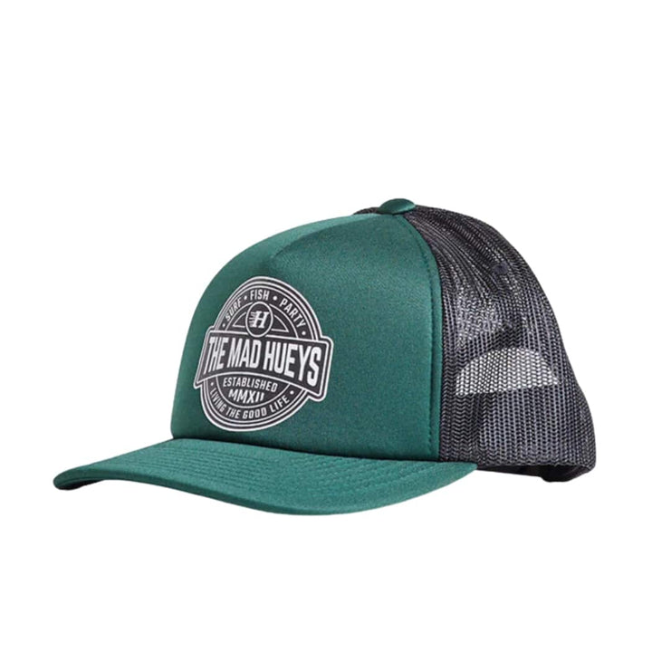 The Mad Hueys Hueys Life Youth Foam Trucker Pine Green