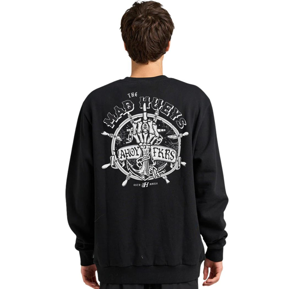 The Mad Hueys Chain Fkrs Crew Washed Black