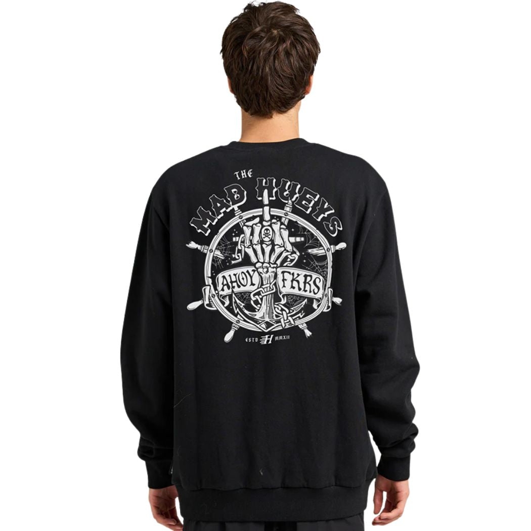 The Mad Hueys Chain Fkrs Crew Washed Black