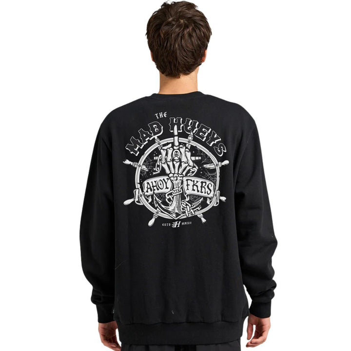 The Mad Hueys Chain Fkrs Crew Washed Black