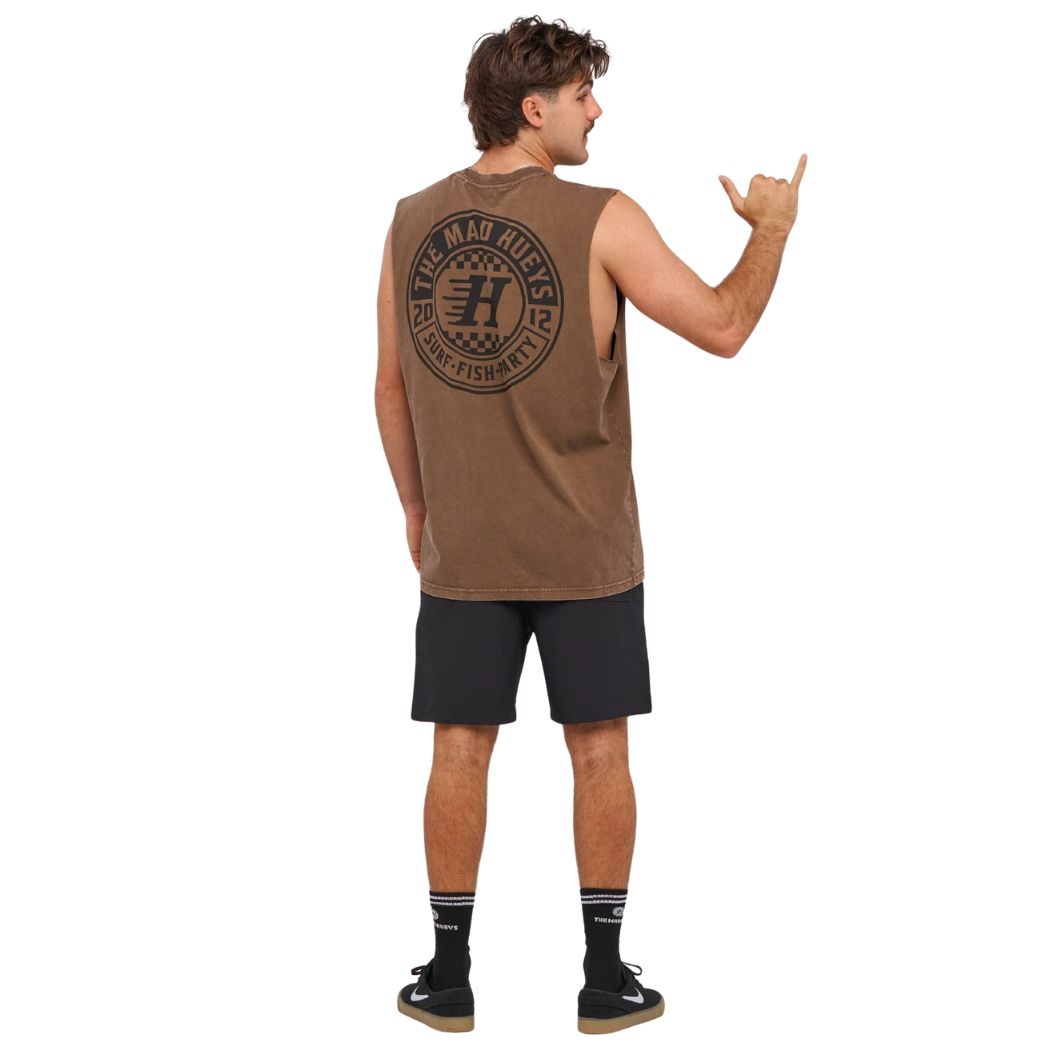 The Mad Hueys Checker Hueys Muscle Walnut Washed