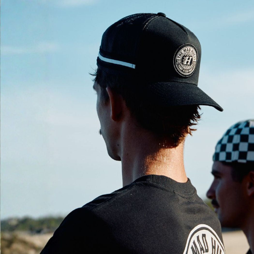 The Mad Hueys Checker Hueys Twill Trucker Black