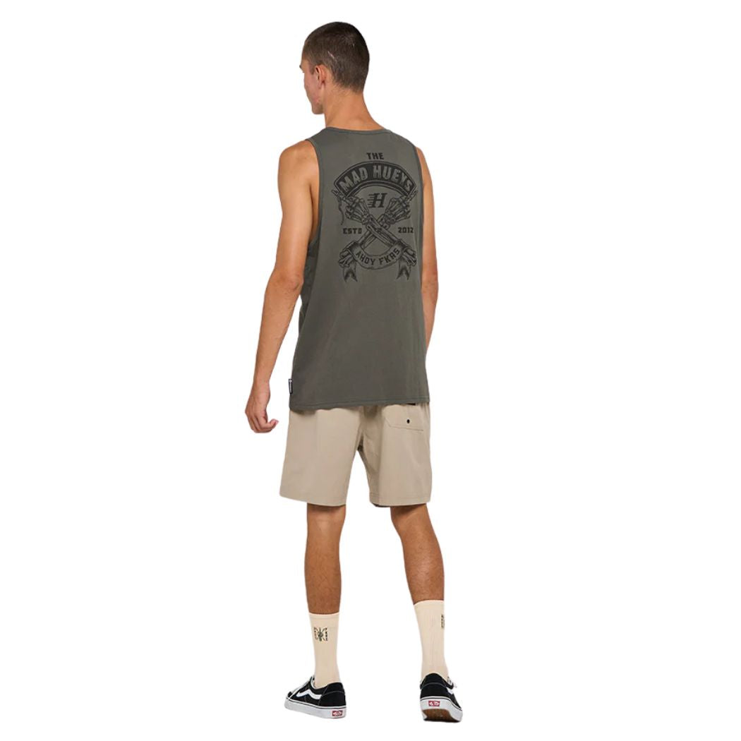 The Mad Hueys Fkrs Ahoy Tank Charcoal
