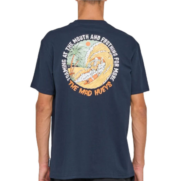 The Mad Hueys Foaming At The Mouth Tee Navy