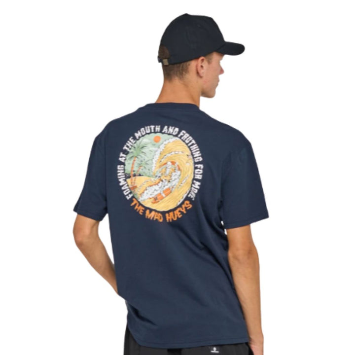 The Mad Hueys Foaming At The Mouth Tee Navy