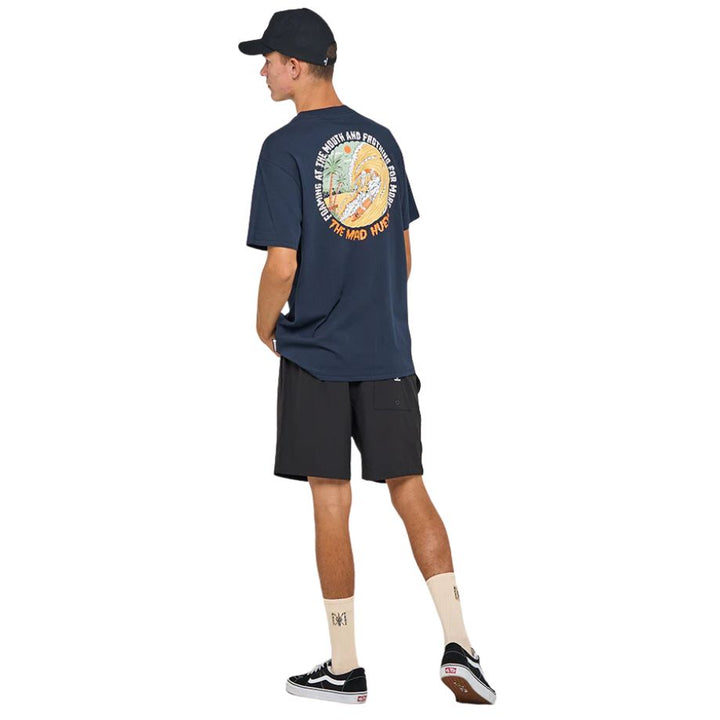 The Mad Hueys Foaming At The Mouth Tee Navy