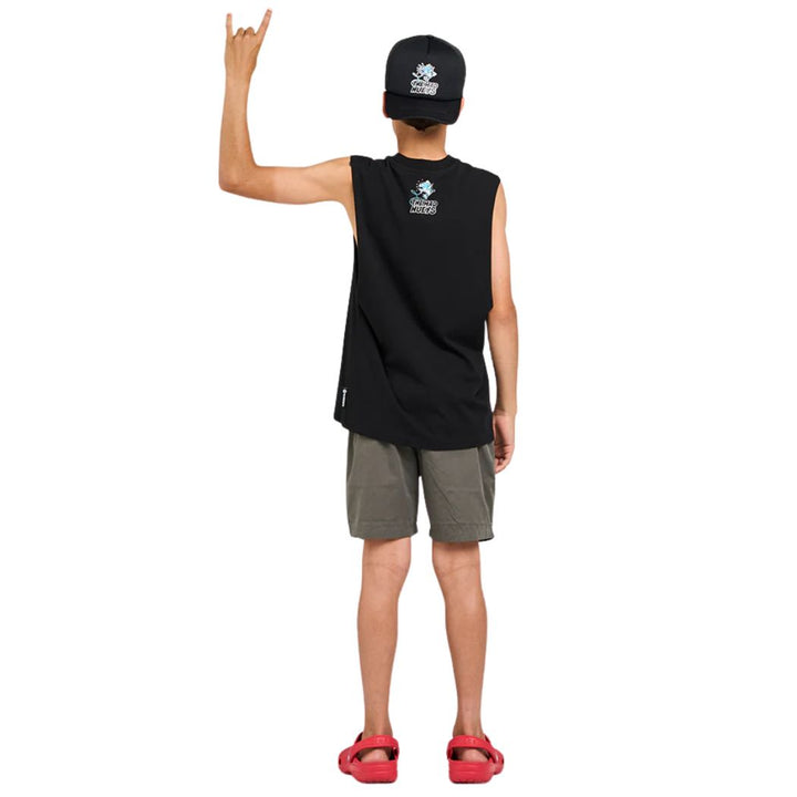 The Mad Hueys Great Shark Bite Youth Muscle Black