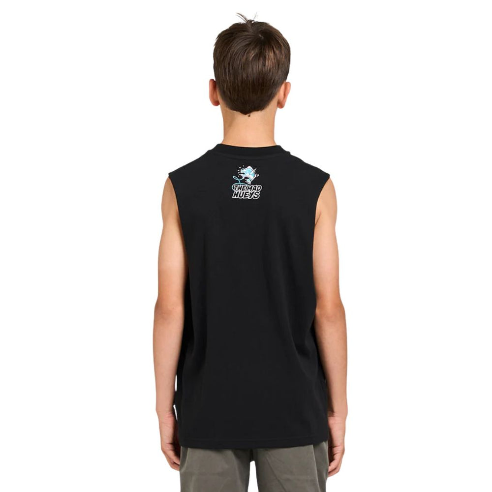 The Mad Hueys Great Shark Bite Youth Muscle Black