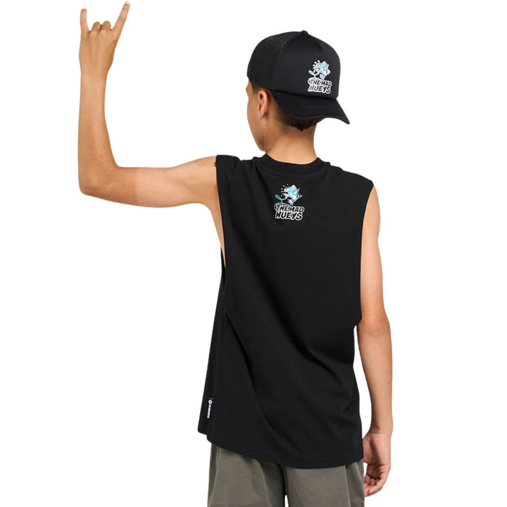 The Mad Hueys Great Shark Bite Youth Muscle Black