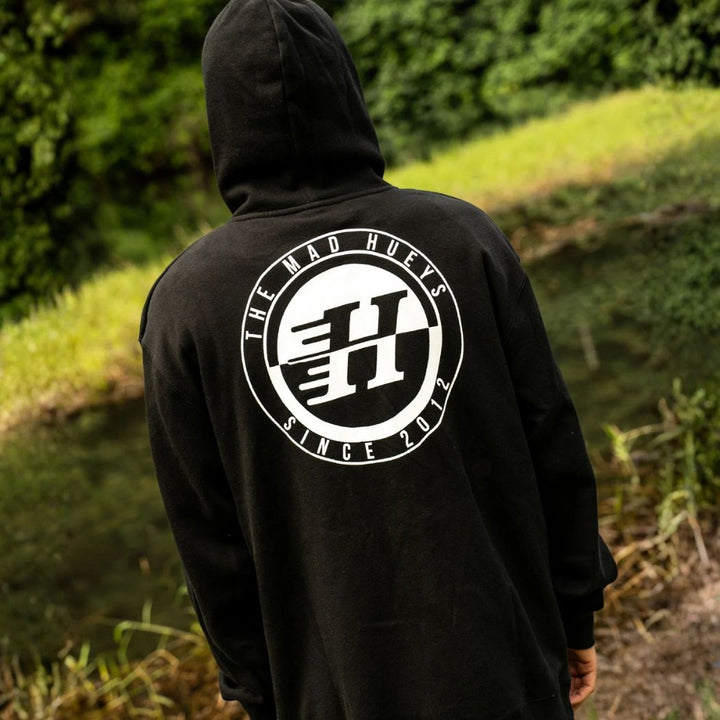 The Mad Hueys H Series Split Hooded Zip Thru Black