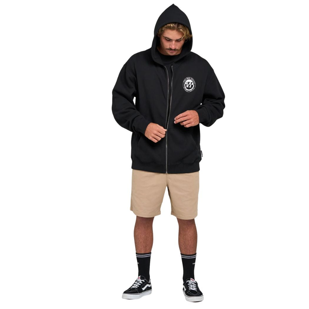 The Mad Hueys H Series Split Hooded Zip Thru Black